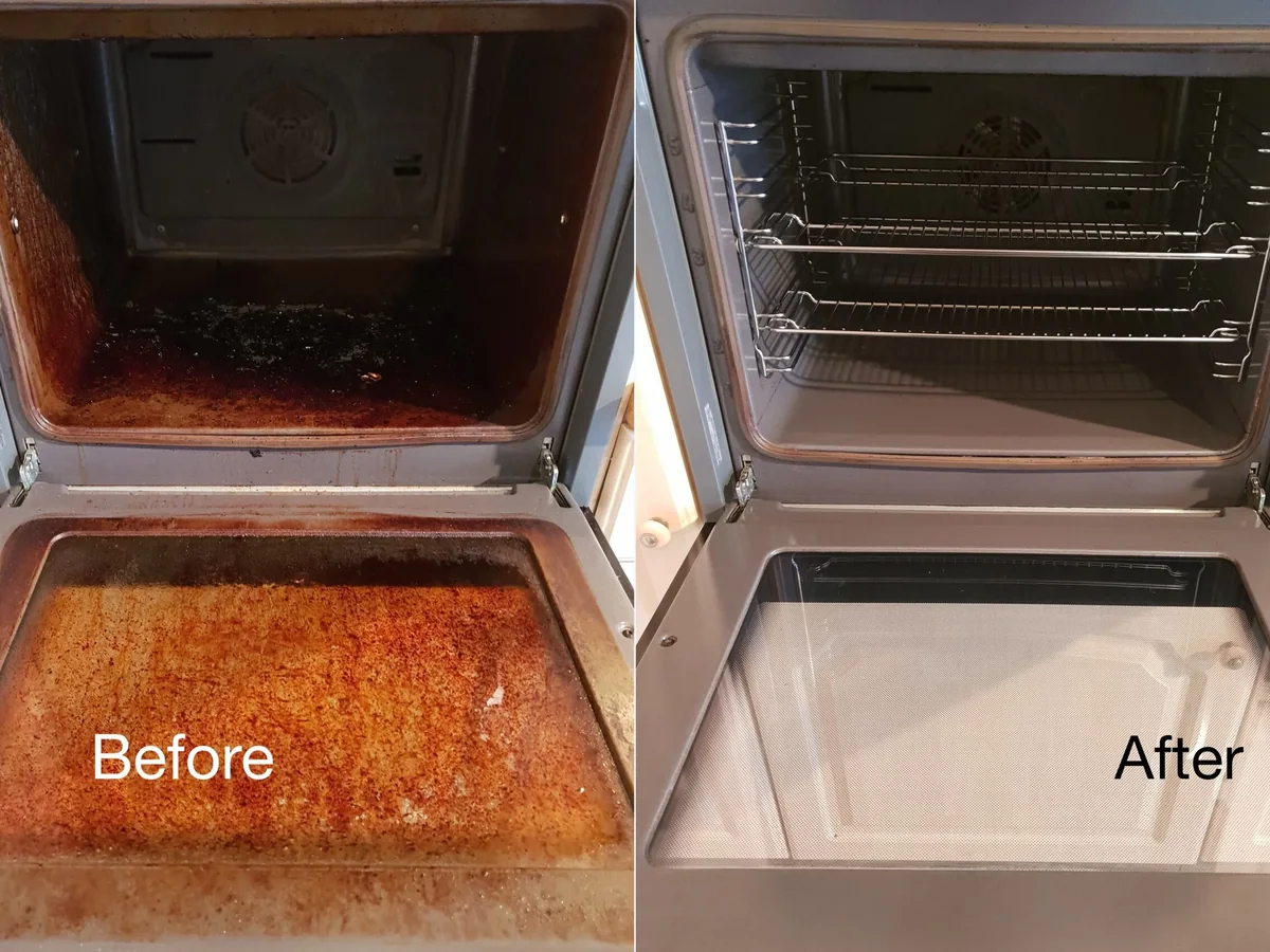Oven cleaning before and after in Dublin